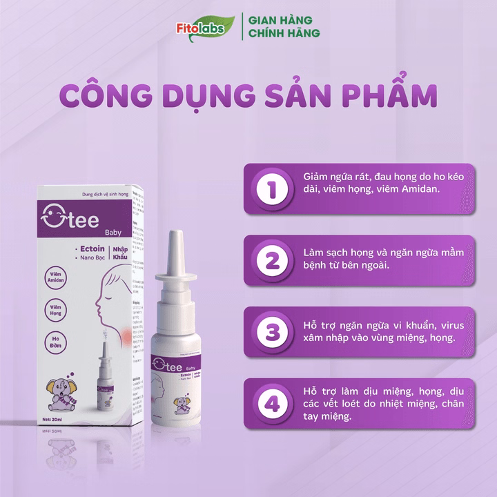 Xịt Họng Otee Baby Cho Bé Từ 0 Tháng Tuổi - Chống Viêm Họng, Viêm Amidan, Ho Có Đờm - Ảnh 4