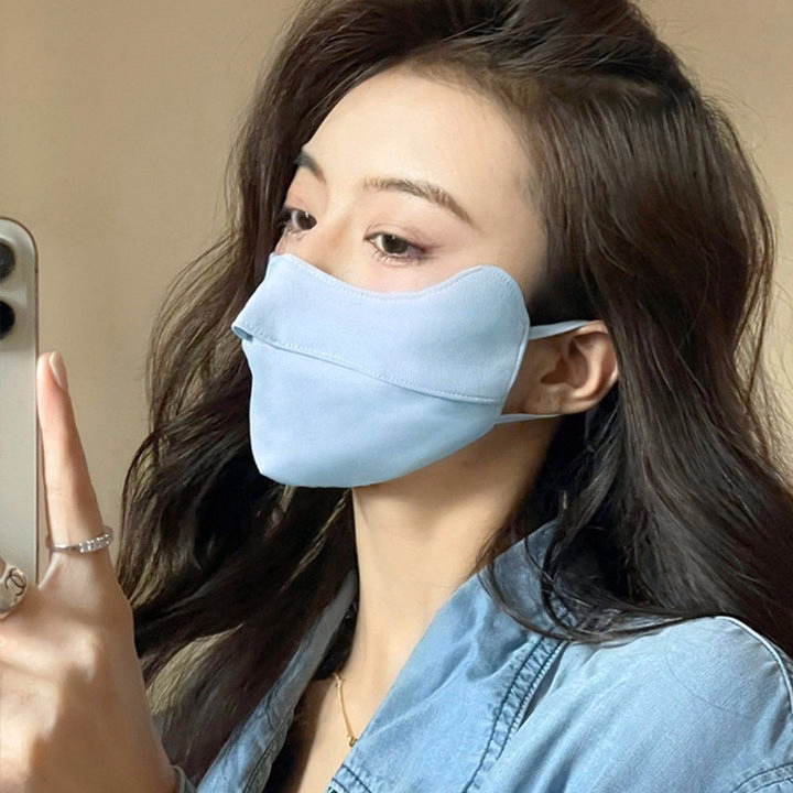 Khẩu Trang Chống Tia Uv98% Vải Lụa Băng Che Gò Má Ngăn Nám Quai Đeo Mềm Mại Thoải Mái - Gdn - Ảnh 2