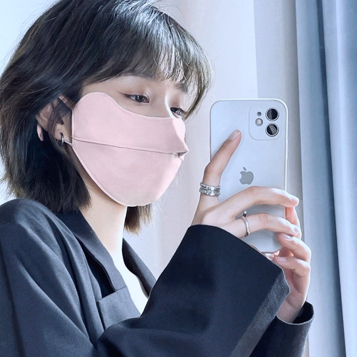 Khẩu Trang Chống Tia Uv98% Vải Lụa Băng Che Gò Má Ngăn Nám Quai Đeo Mềm Mại Thoải Mái - Gdn - Ảnh 3