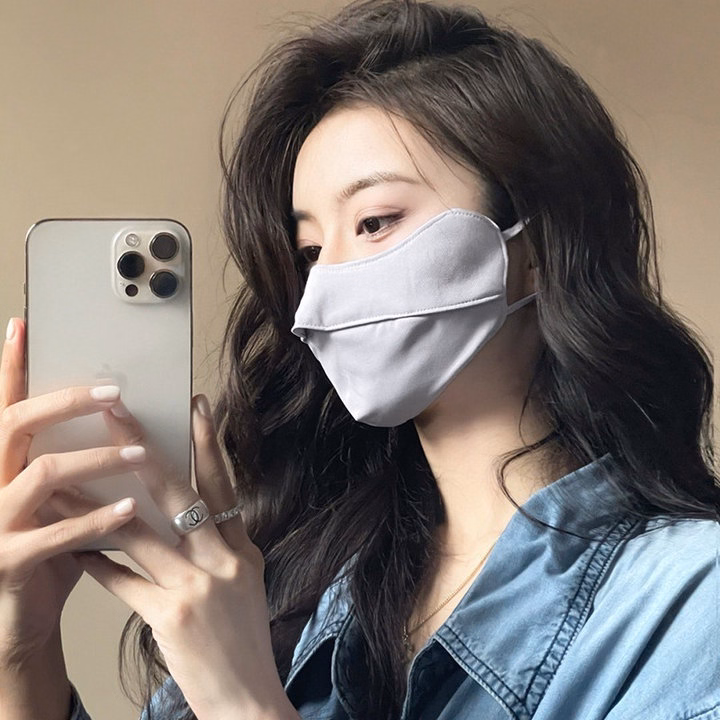 Khẩu Trang Chống Tia Uv98% Vải Lụa Băng Che Gò Má Ngăn Nám Quai Đeo Mềm Mại Thoải Mái - Gdn - Ảnh 18