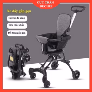 Xe Đẩy Gấp Gọn, Xe Đi Siêu Thị, Du Lịch Cho Bé (Tặng Kèm Đệm Ghế, Có Thể Đảo Chiều) Ctb655 - Bechip