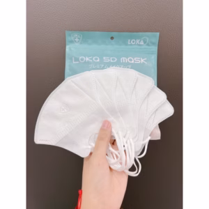 Hộp 100 Cái Khẩu Trang 5D Lokas Trắng - Gdn