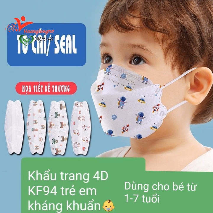 Combo 50 Cái Khẩu Trang Kf94 Cho Bé Từ 2 – 10 Tuổi Kháng Khuẩn, Ngừa Bụi Mịn 99% Ctb676 - Bechip - Ảnh 3