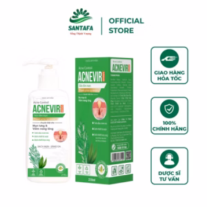 Sữa Tắm Mụn Lưng Acnevir Giúp Giảm Viêm Nang Lông, Làm Sạch, Giúp Trắng Da Chai 210Ml - Santafa