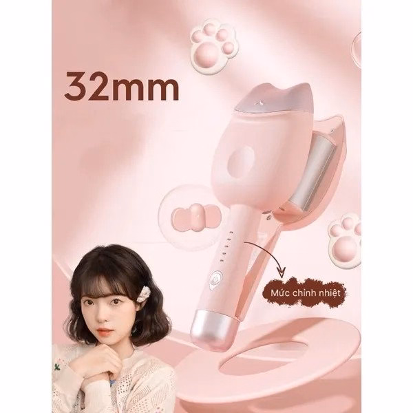 Máy Uốn Tóc Xoăn Sóng Nước Đầu Mèo - Gdn - Ảnh 6