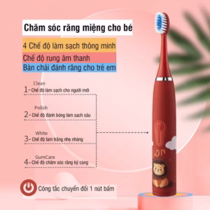 Bàn Chải Đánh Răng Trẻ Em Bằng Điện Tặng Kèm 5 Đầu Bàn Chải Thay Thế 56550 - Lady'S Passion