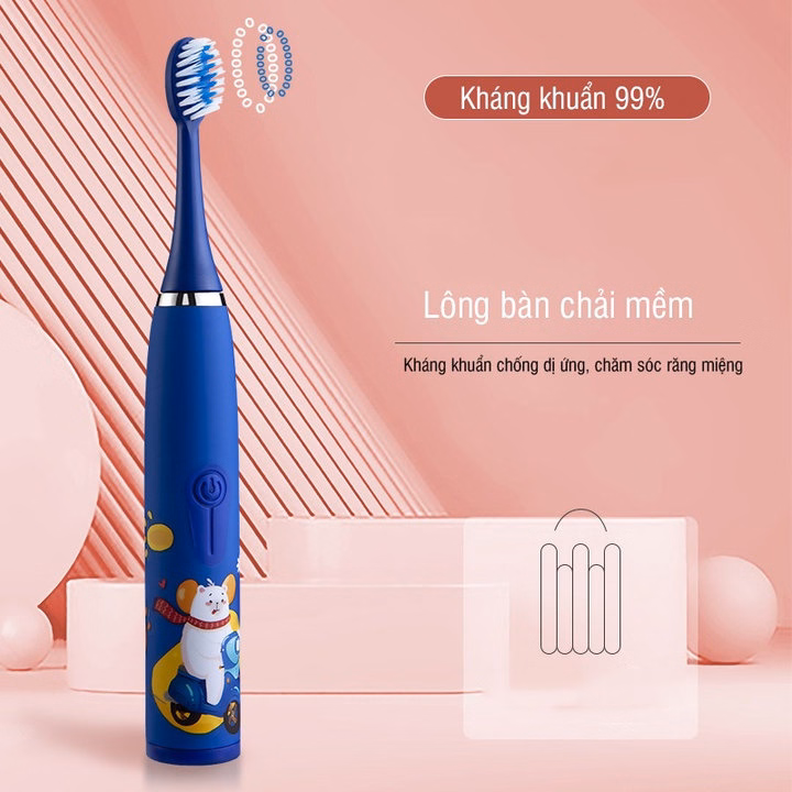 Bàn Chải Đánh Răng Trẻ Em Bằng Điện Tặng Kèm 5 Đầu Bàn Chải Thay Thế 56550 - Lady'S Passion - Ảnh 6