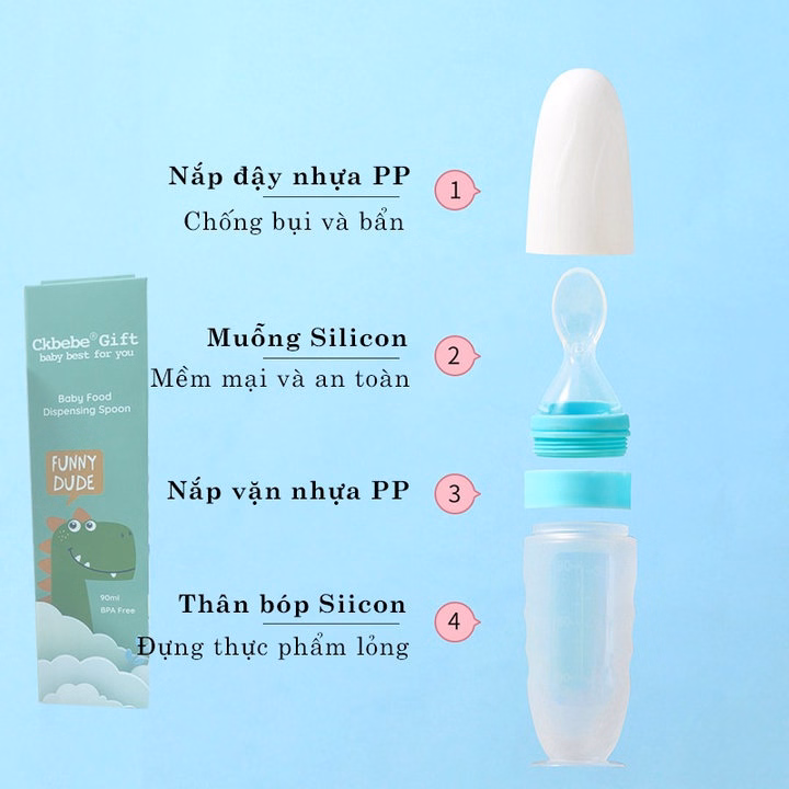 Bình Thìa Ăn Dặm Silicon Cao Cấp Ck Bebe 56830 - Lady'S Passion - Ảnh 4