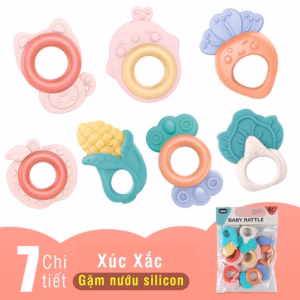 Đồ Chơi Xúc Xắc Gặm Nướu Silicon Baby Rattle 10 Chi Tiết 55360 - Lady'S Passion
