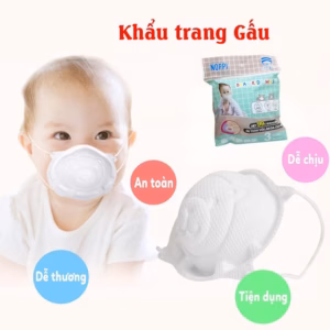 Set 3 Khẩu Trang Cho Bé Hình Gấu 4 Lớp Noppi 19007 - Lady'S Passion