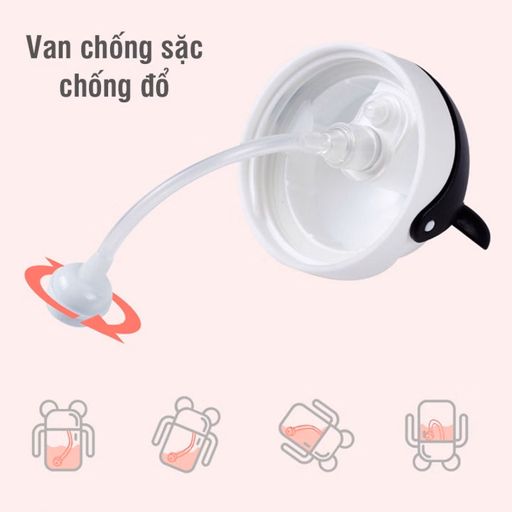 Bình Tập Uống Nước Chống Sặc Có Tay Cầm Ckbebe Nhựa Tritan 240Ml 55228 - Lady'S Passion - Ảnh 8
