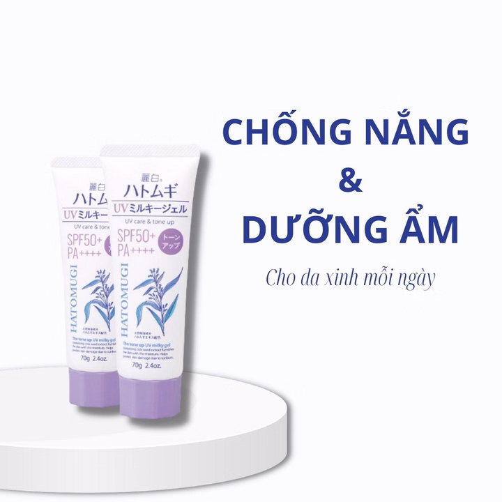 Kem Chống Nắng Hatomugi Dưỡng Ẩm, Làm Sáng Da, Nâng Tông 70/80G Ctb16 - Bechip - Ảnh 9
