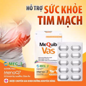 Mequib Vas Hỗ Trợ Ngăn Lão Hóa Tim Mạch, Ngừa Xơ Vữa Động Mạch (60 Viên)