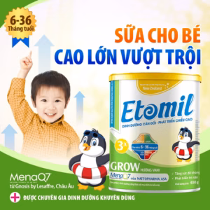 Sữa Tăng Chiều Cao Cho Bé Etomil 3X Grow Hương Vani - Nutri Miền Nam