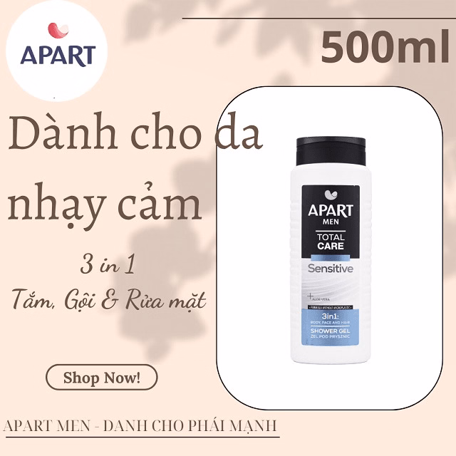Gel Tắm Nam Chăm Sóc Toàn Diện 3 Trong 1 500Ml- Apart Men - Ảnh 2