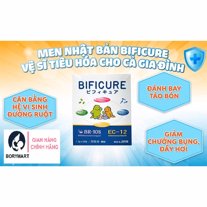 Men Vi Sinh Nhật Bản Bificure 20 Gói-Hỗ Trợ Bổ Sung Lợi Khuẩn, Cải Thiện Táo Bón, Giảm Rối Loạn Tiêu Hoá - Ảnh 3