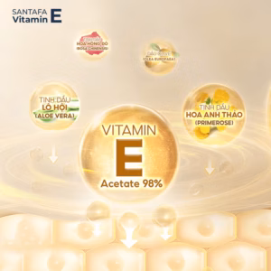 Viên Uống Vitamin E Thiên Nhiên Giảm Nám Tàn Nhang, Làm Chậm Lão Hoá, Giảm Rụng Tóc, Sáng Da Santafa Hộp 30 Viên