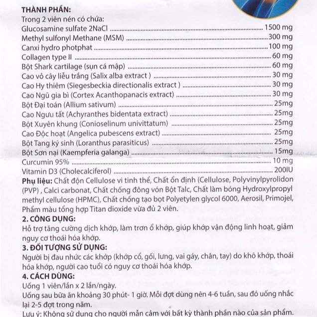 Viên Uống Hỗ Trợ Tăng Cường Dịch Khớp Khớp Phong - Hgsg Pharma - Ảnh 6