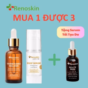 Combo Trị Nám Ban Đêm Tặng Serum Tái Tạo Da White Peel Renoskin