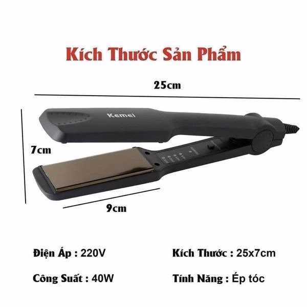 Máy Là Tóc Bản To 4 Mức Chỉnh Nhiêt - Ảnh 5