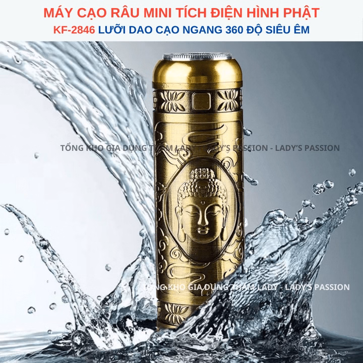 Máy Cạo Râu Mini Kf2846 Hình Phật Tích Điện Vỏ Đồng Cao Cấp Gd191 - Lady'S Passion