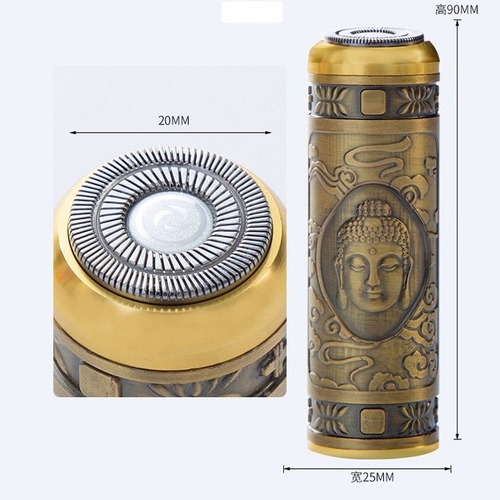 Máy Cạo Râu Mini Kf2846 Hình Phật Tích Điện Vỏ Đồng Cao Cấp Gd191 - Lady'S Passion - Ảnh 14