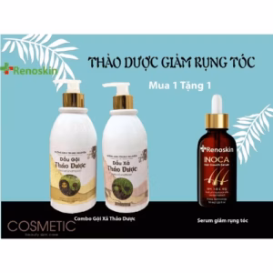 Combo Gội Xả Dưỡng Sinh Tặng Serum Giảm Rụng Tóc Inoca Renoskin