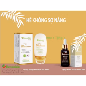 [Mua 1 Tặng 1] Combo Hè Không Sợ Nắng - Kem Chống Nắng Thảo Dược Sun White Cream Korea 50G