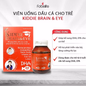 Viên Uống Dầu Cá Kiddie Brain & Eye Giúp Bổ Sung Dha, Epa Não Bộ Và Thị Lực Cho Bé Từ 6 Tháng Tuổi - Fobelife