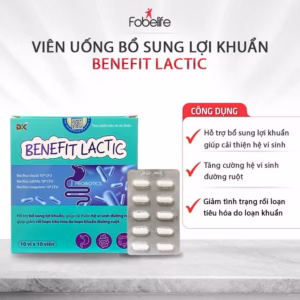 Viên Uống Men Vi Sinh Benefit Lactic Bổ Sung Lợi Khuẩn, Cải Thiện Hệ Vi Sinh Đường Ruột - Fobelife