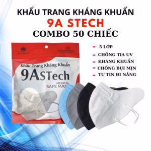 Combo 50 Chiếc Khẩu Trang 9A Stech Siêu Chống Nắng Thiết Kế Dày Dặn Kiểu Dáng Rộng Rãi Ôm Trọn Mặt - Gdn