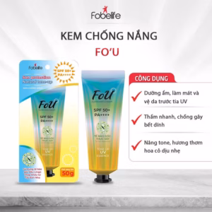 Kem Chống Nắng Fo'U Spf50+ Pa++++ Nâng Tone, Không Gây Bết Dính Có Thể Dùng Toàn Thân 50G - Fobelife