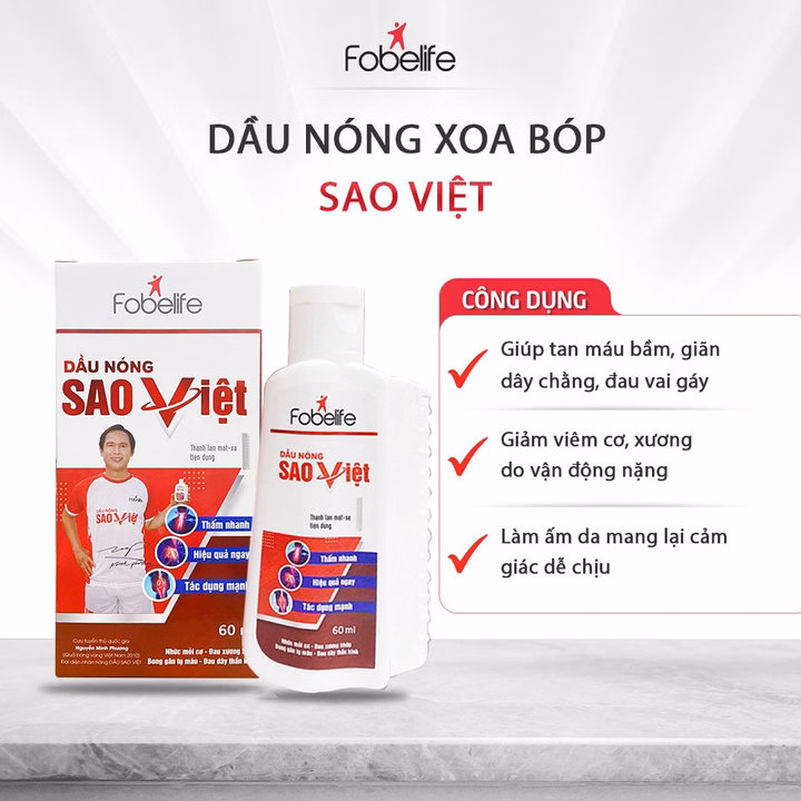 Dầu Nóng Sao Việt Hỗ Trợ Giảm Đau Tan Máu Bầm, Đau Nhức Xương Khớp - Fobelife - Ảnh 2