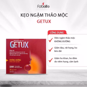 Viên Ngậm Thảo Mộc Bạc Hà Getux The Mát Giảm Đau Họng - Genat