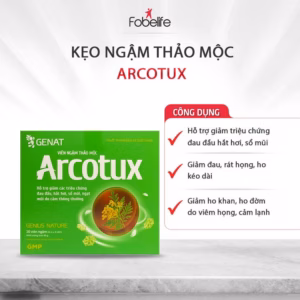 Viên Ngậm Thảo Mộc Bạc Hà Arcotux The Mát Giảm Ho, Giảm Triệu Chứng Cảm Lạnh - Genat