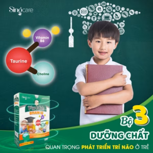 Combo 5 Hộp Ống Uống For Kids Brain Iq Bổ Sung Taurine,Choline, Vitamin B6 Hổ Trợ Phát Triển Trí Não 20 Ống- Singcare