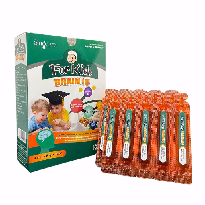 Combo 5 Hộp Ống Uống For Kids Brain Iq Bổ Sung Taurine,Choline, Vitamin B6 Hổ Trợ Phát Triển Trí Não 20 Ống- Singcare - Ảnh 5