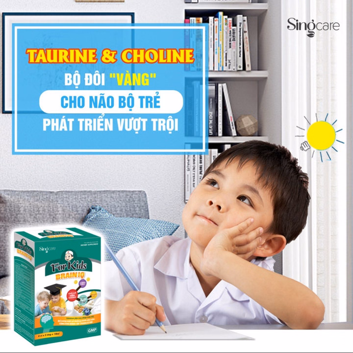 Combo 5 Hộp Ống Uống For Kids Brain Iq Bổ Sung Taurine,Choline, Vitamin B6 Hổ Trợ Phát Triển Trí Não 20 Ống- Singcare - Ảnh 7