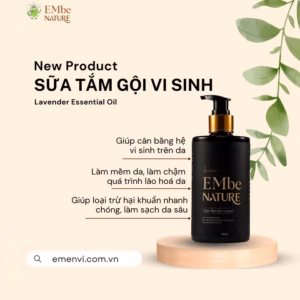 Sữa Tắm Gội Vi Sinh Embenature 320Ml Tinh Dầu Hồng Nhài