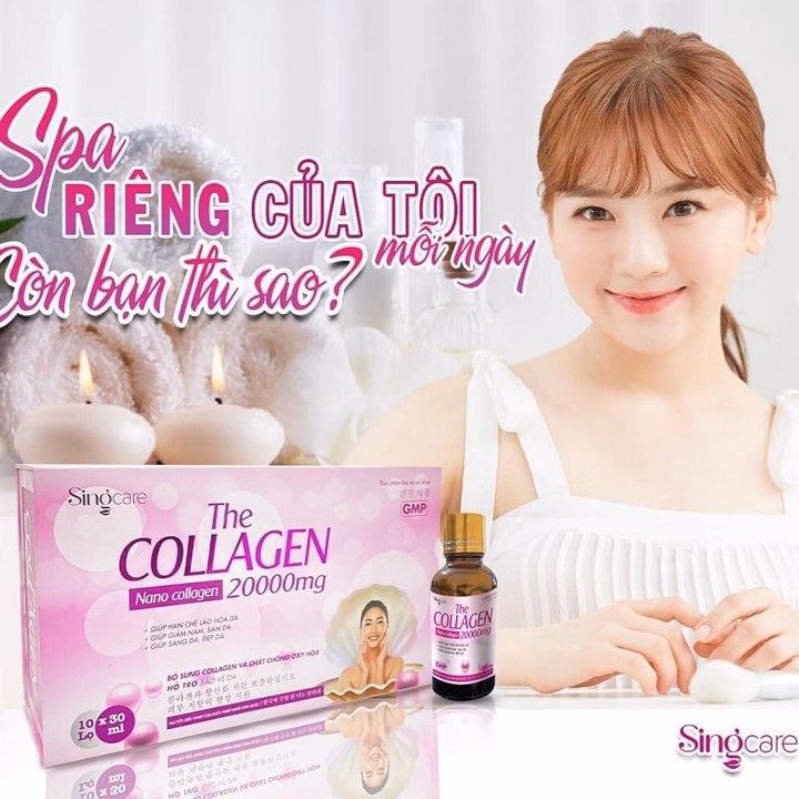 Combo 5 Hộp Nước Uống Collagen 20000Mg Giảm Nám Da,Sạm Da, Chống Lão Hóa,Sáng Da, Đẹp Da - Singcare - 10 Lọ/Hộp - Ảnh 4