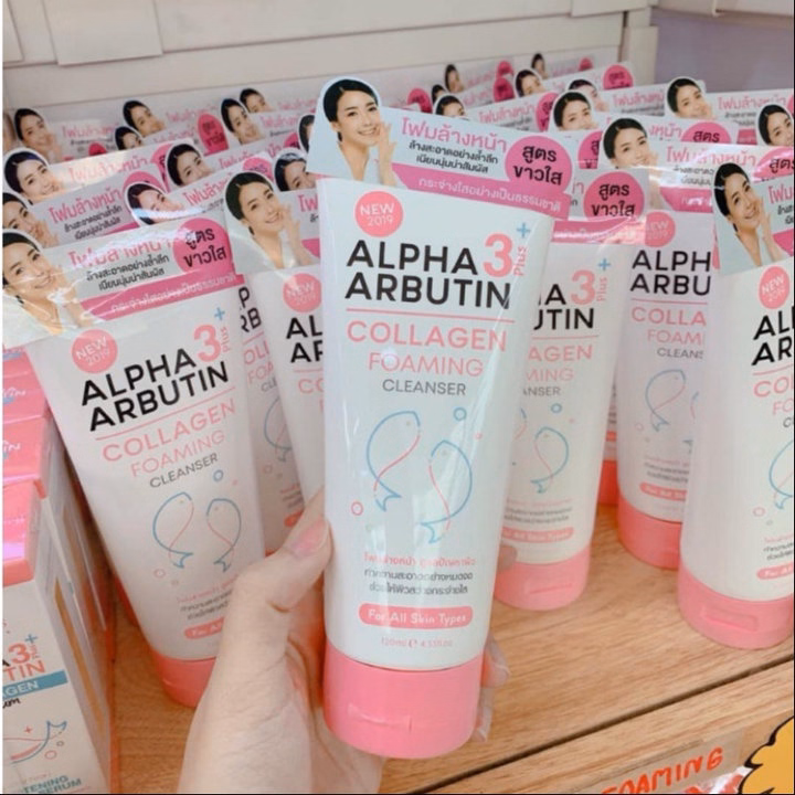 Sữa Rửa Mặt Trắng Da Ngăn Ngừa Mụn Alpha Arbutin Lollagen Foaming Cleanser Thái Lan 120Ml - Gdn - Ảnh 2