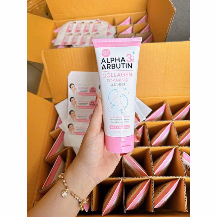 Sữa Rửa Mặt Trắng Da Ngăn Ngừa Mụn Alpha Arbutin Lollagen Foaming Cleanser Thái Lan 120Ml - Gdn - Ảnh 9