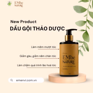 Dầu Gội Thảo Dược Vi Sinh Embenature 320Ml Sạch Sâu Suôn Mềm Tự Nhiên