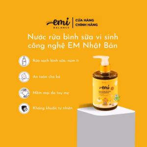 Nước Rửa Bình Sữa Vi Sinh Emibalance Công Nghệ Nhật Bản Sạch Mùi Núm Sữa Bảo Vệ Sức Khỏe Của Bé 280Ml