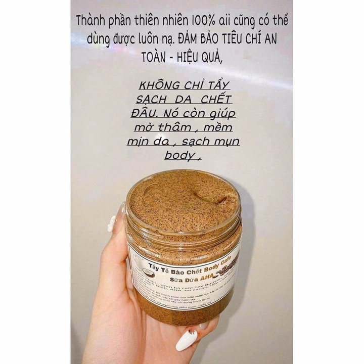 Tẩy Tế Bào Chết Body Cà Phê Sữa Dừa Aha Hũ 300Gr - Gdn - Ảnh 2