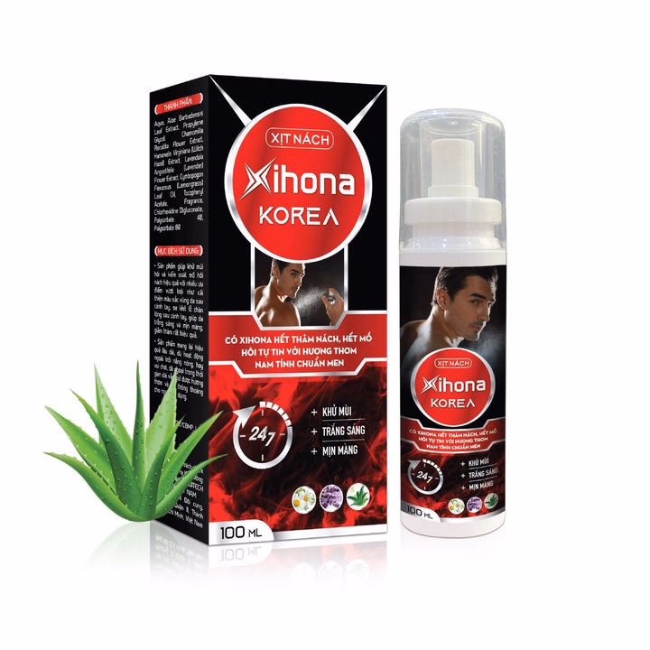 Xịt Thảo Dược Trị Hôi Và Thâm Nách Xihona Korea 24H Cho Nam, Nữ 100Ml- Bidopharma Usa
