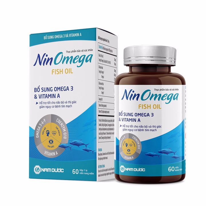 Thực Phẩm Bảo Vệ Sức Khỏe Nin Omega-3 100 Viên Nang Giúp Bổ Sung Omega - 3 Tốt Cho Não Bộ Và Thị Lực