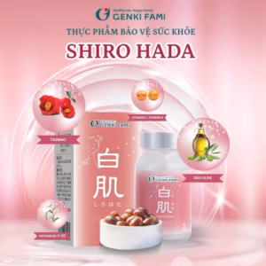 [Mua 1 Tặng 1] Viên Uống Làm Trắng Da Từ Thiên Nhiên Shiro Hada - Hộp 90 Viên - Genki Fami