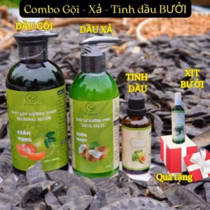 Combo Tóc Dành Cho Tóc Rụng Gồm 3 Chai Tặng 1 Xịt Bưởi - Tm Oganic