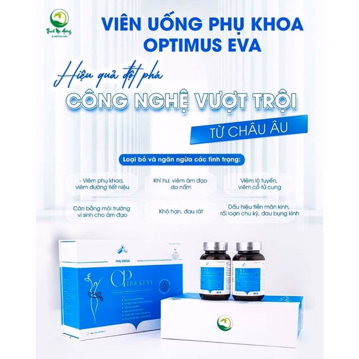 Viên Uống Phụ Khoa Optimus Eva Hộp 2 Lọ 60 Viên - Thanh Mộc Hương
